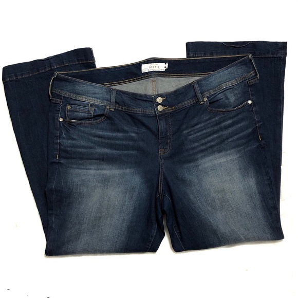 torrid Denim - TORRID Three Button Flared Dark Wash Jeans